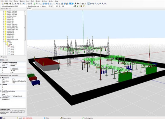 Complex facility environments can be modeled in three dimensions and then properly analyzed for its effectiveness. 3D sample.